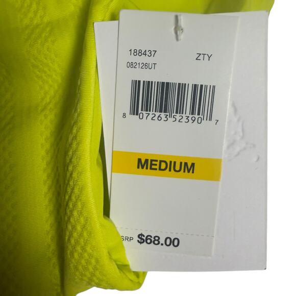 Becca Prima Neon Yellow Twist Front Hipster Bikini Swimsuit Bottoms Size Medium - Picture 11 of 13